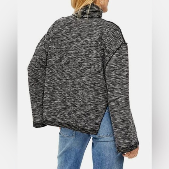 The Free People We the Free Sweater Women's Turtleneck XS Black-Gray Bell Sleeve - Picture 10 of 13